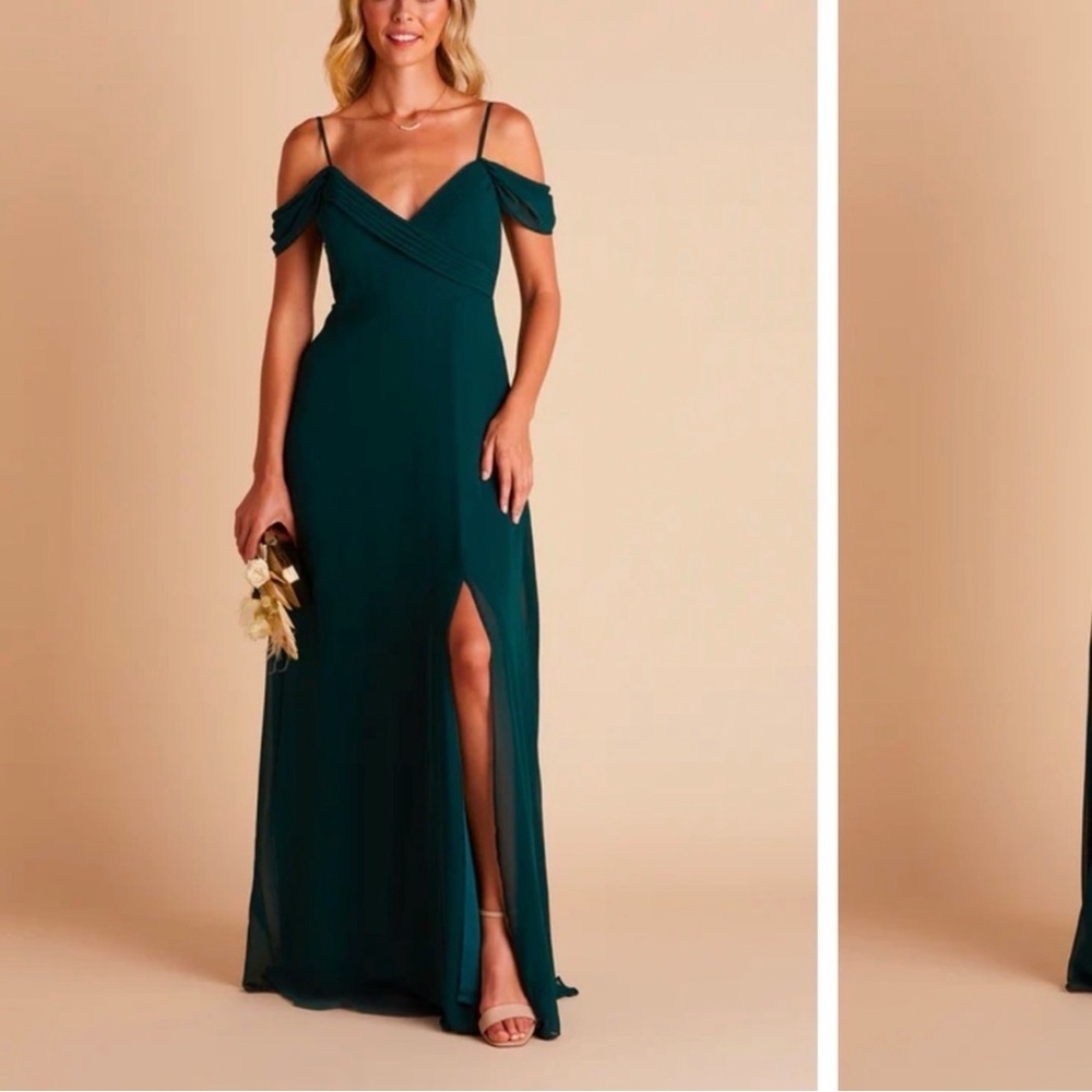 Birdy Grey Spence Convertible Dress With Slit Chiffon Emerald